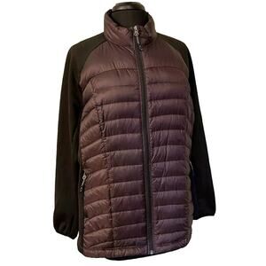 32 Degree Weatherproof Puffer Jacket Women's SZ Large Black And Plum